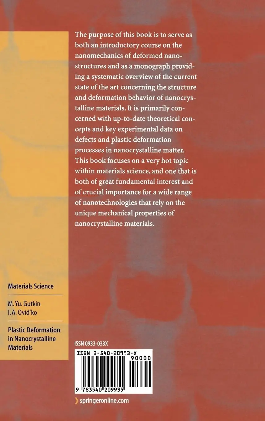 Rückseite: 9783540209935 | Plastic Deformation in Nanocrystalline Materials | Ovid'ko (u. a.) | x