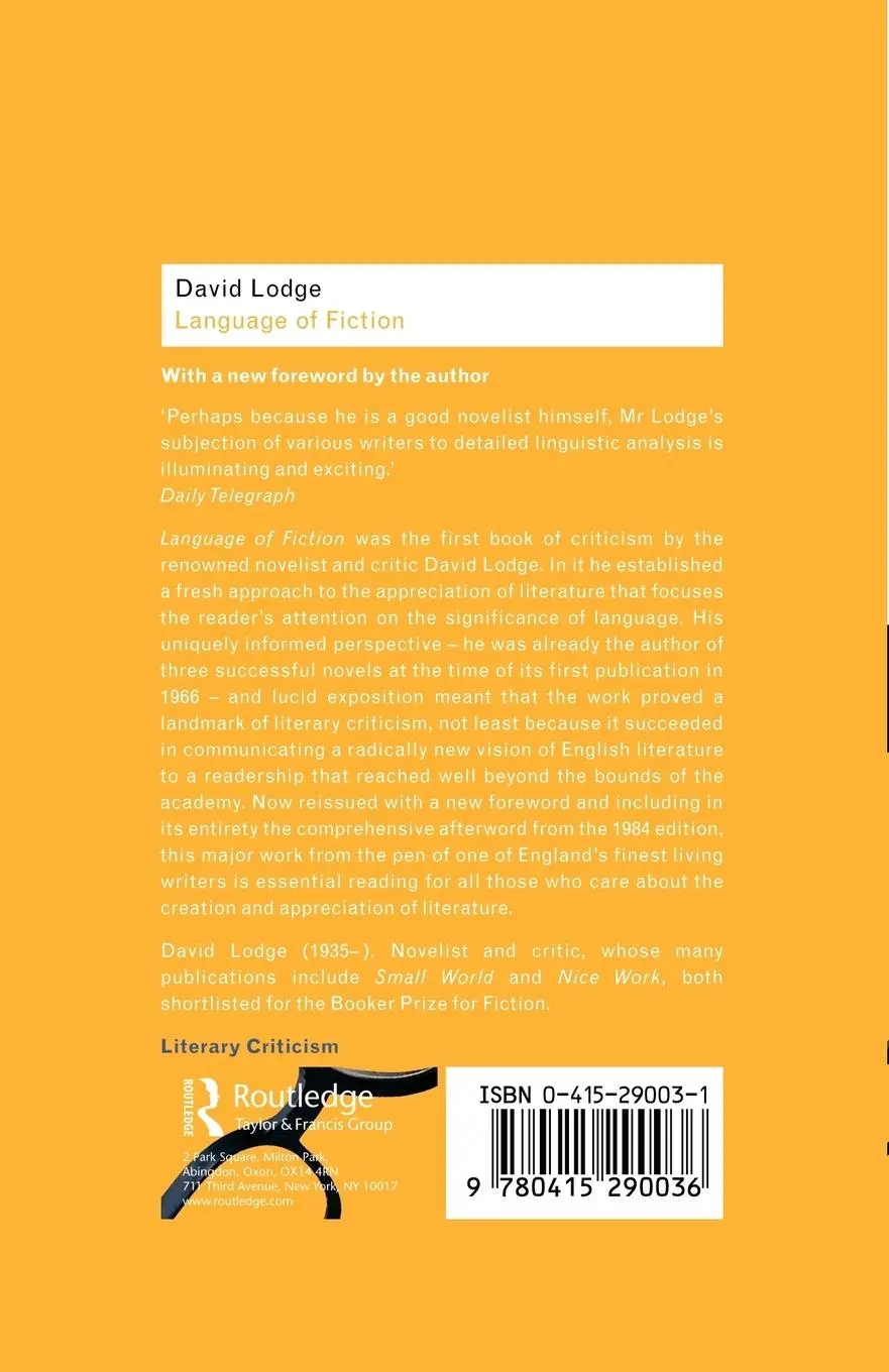 Rückseite: 9780415290036 | The Language of Fiction | David Lodge | Taschenbuch | Englisch | 2002