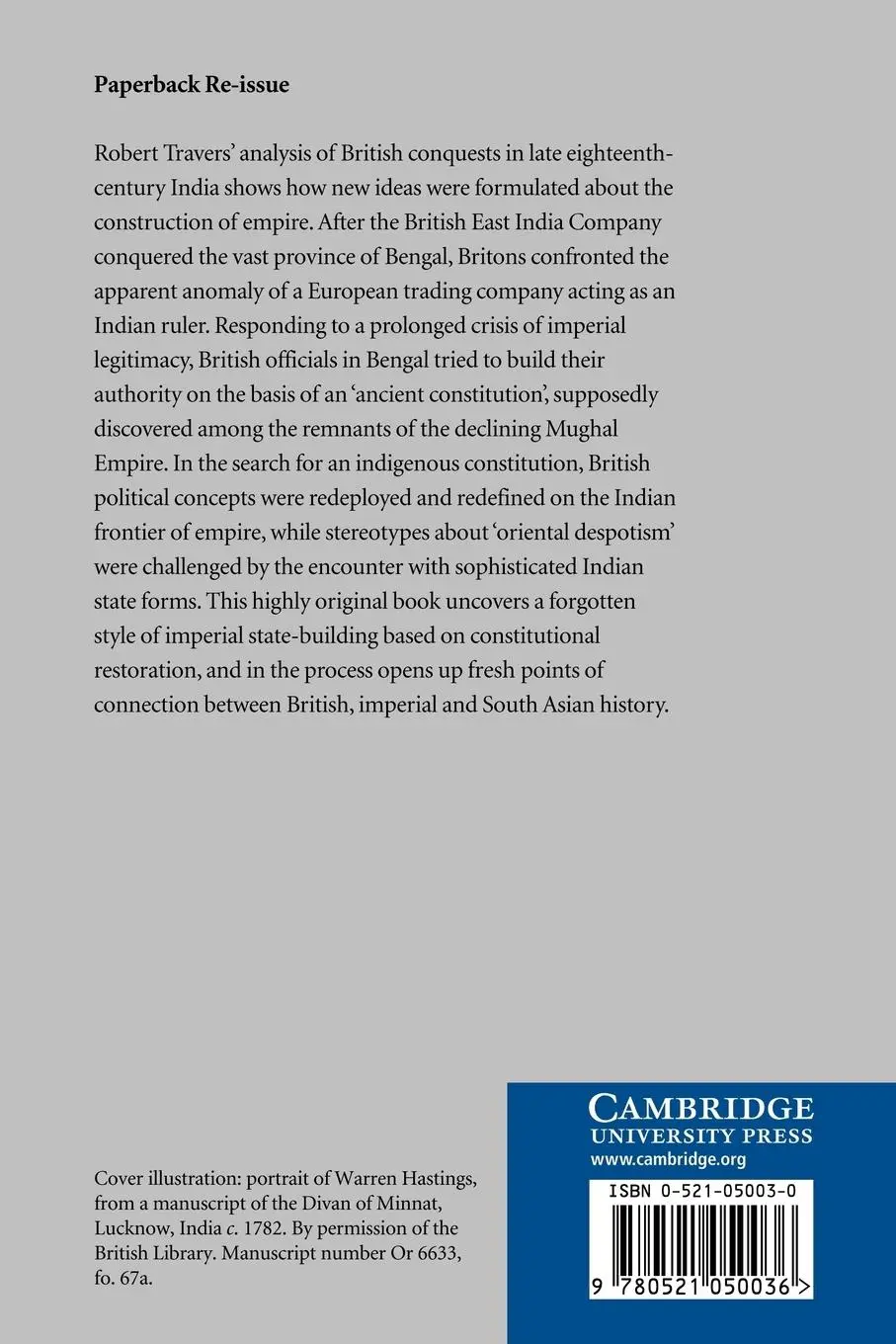 Rückseite: 9780521050036 | Ideology and Empire in Eighteenth-Century India | Robert Travers