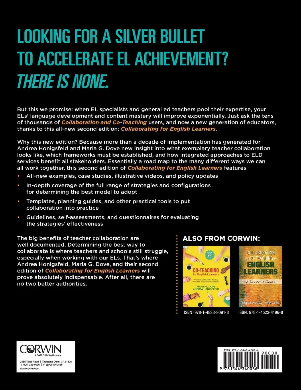 Rückseite: 9781544340036 | Collaborating for English Learners | Andrea Honigsfeld (u. a.) | Buch