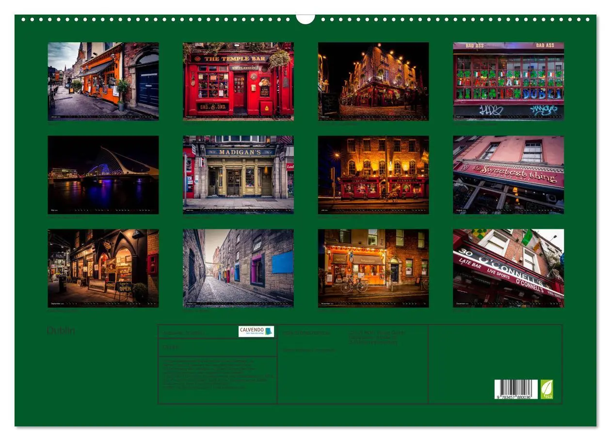 Bild: 9783457880036 | Dublin (Wandkalender 2026 DIN A2 quer), CALVENDO Monatskalender | 2026
