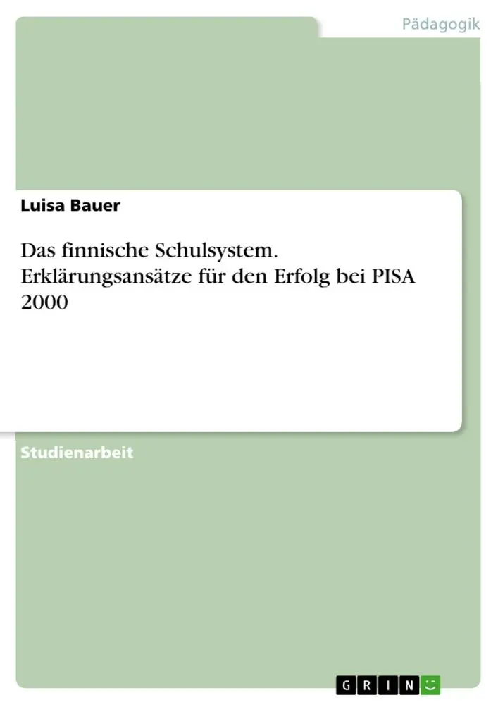 Cover: 9783346370136 | Das finnische Schulsystem. Erklärungsansätze für den Erfolg bei...