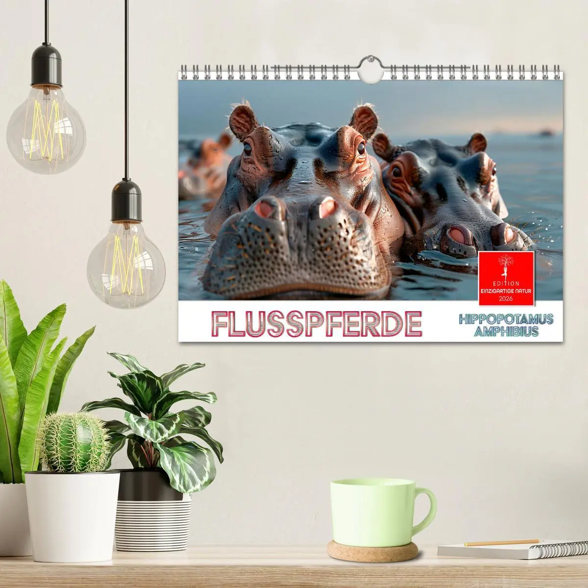 Bild: 9783457320136 | Flusspferde - Hippopotamus amphibius (Wandkalender 2026 DIN A4...