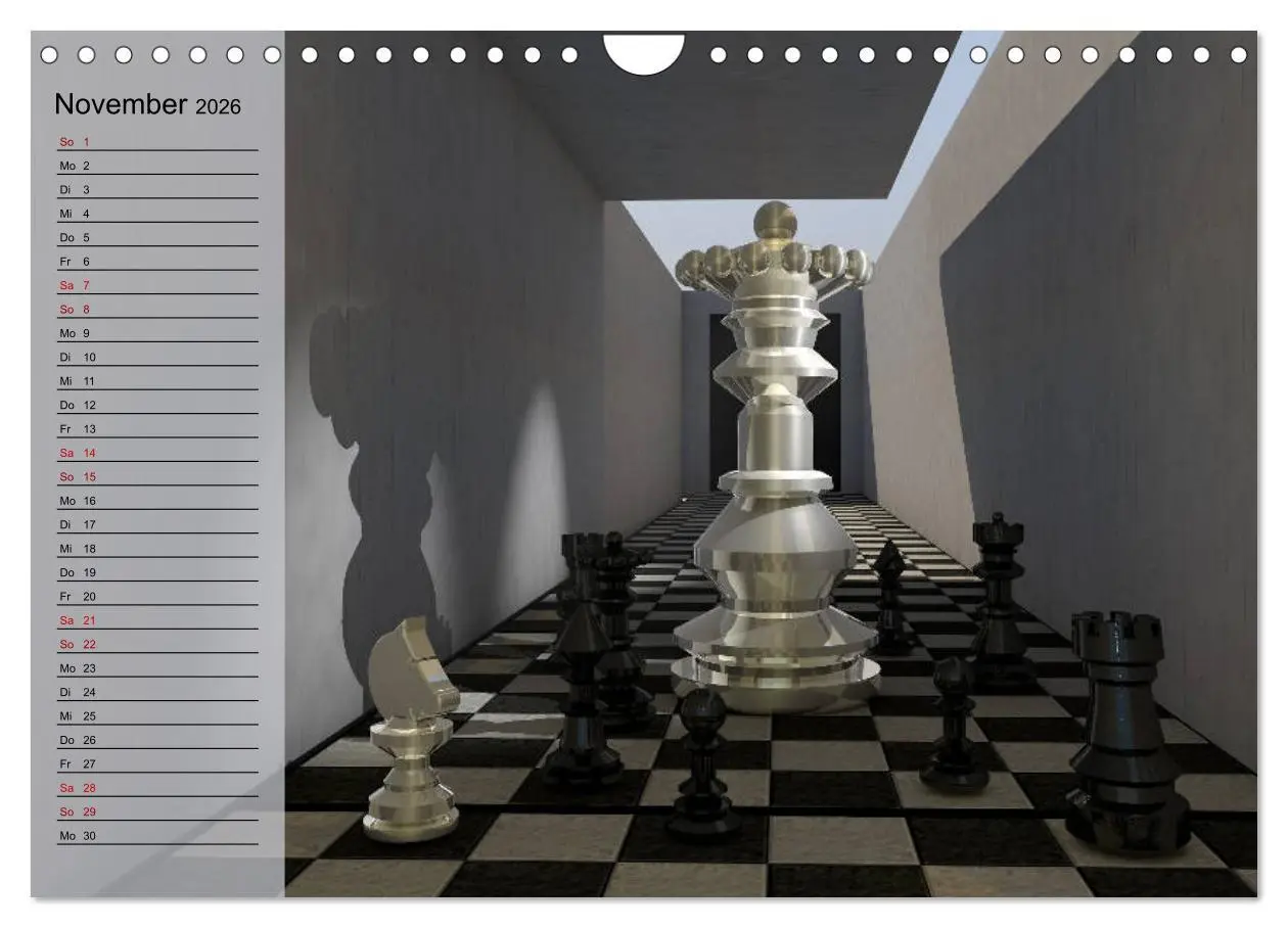 Bild: 9783457940136 | SCHACH - Spiel der Könige (Wandkalender 2026 DIN A4 quer), CALVENDO...