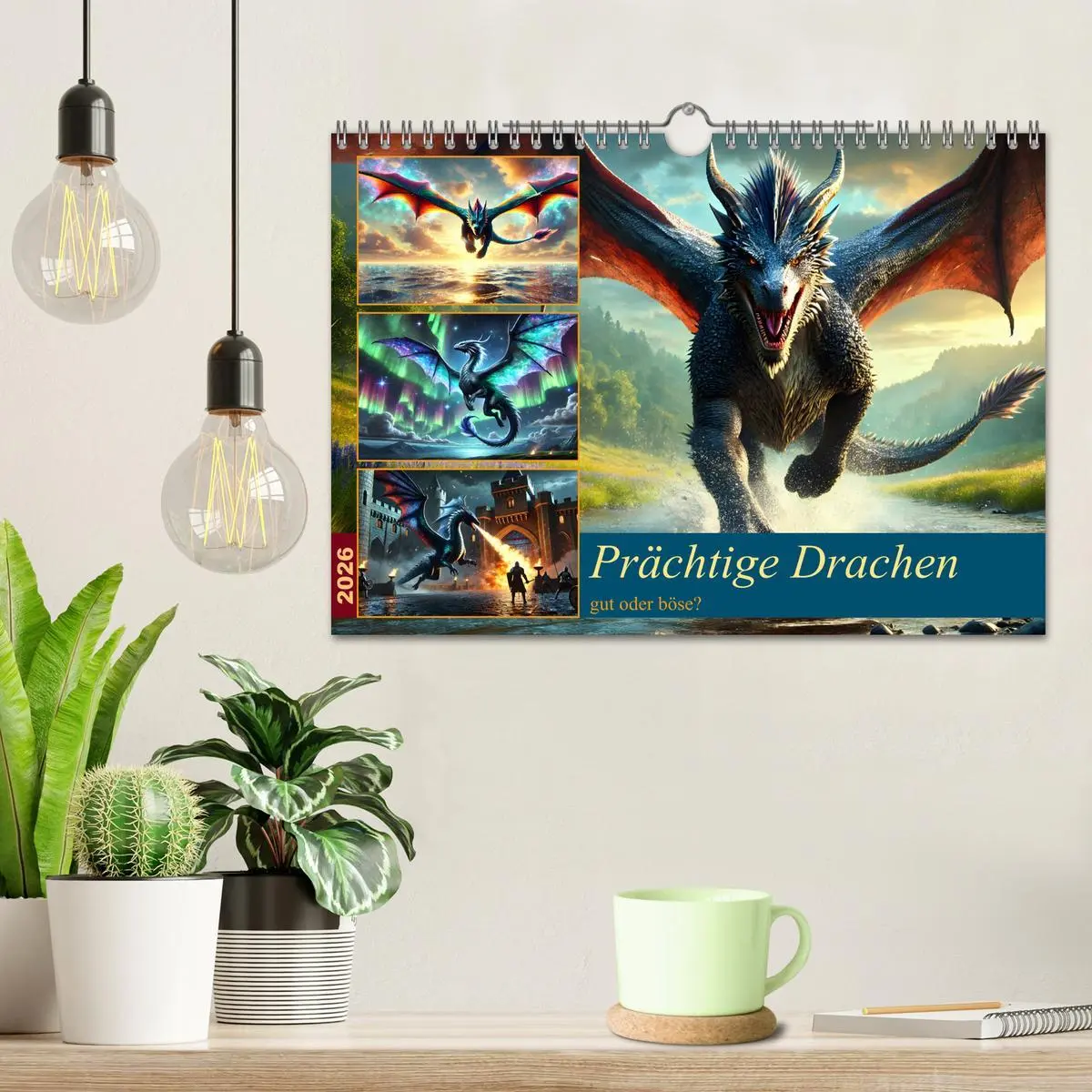 Bild: 9783516650136 | Prächtige Drachen, gut oder böse? (Wandkalender 2026 DIN A4 quer),...