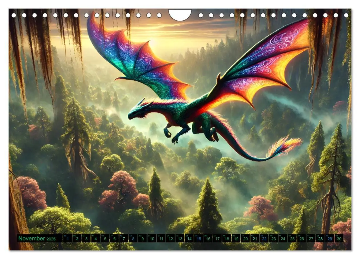 Bild: 9783516650136 | Prächtige Drachen, gut oder böse? (Wandkalender 2026 DIN A4 quer),...
