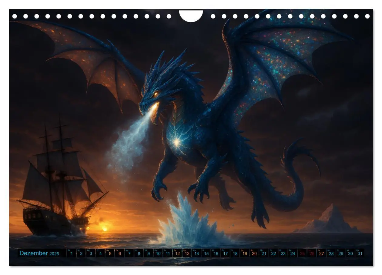 Bild: 9783516650136 | Prächtige Drachen, gut oder böse? (Wandkalender 2026 DIN A4 quer),...