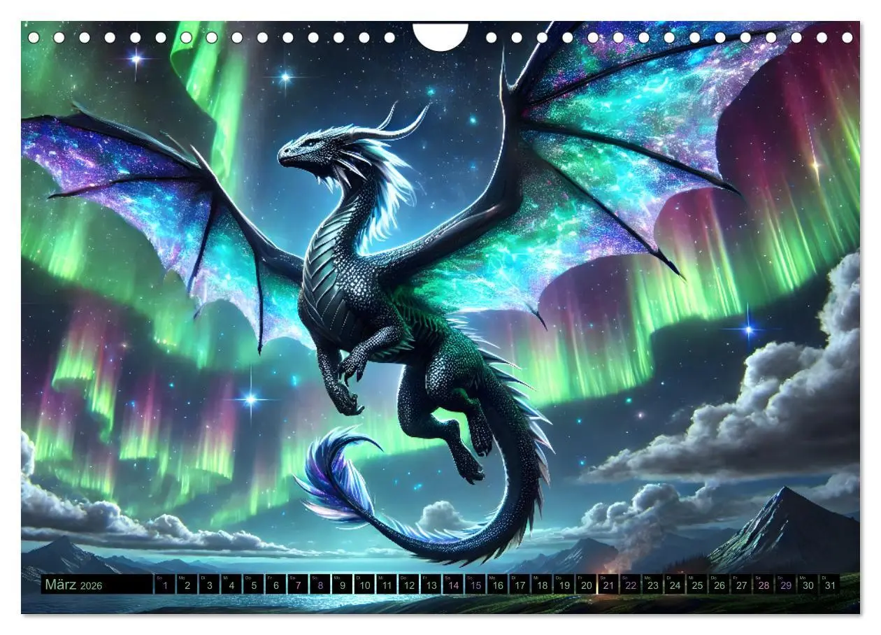 Bild: 9783516650136 | Prächtige Drachen, gut oder böse? (Wandkalender 2026 DIN A4 quer),...