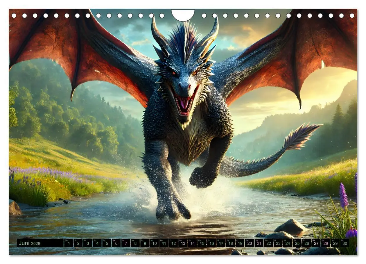 Bild: 9783516650136 | Prächtige Drachen, gut oder böse? (Wandkalender 2026 DIN A4 quer),...
