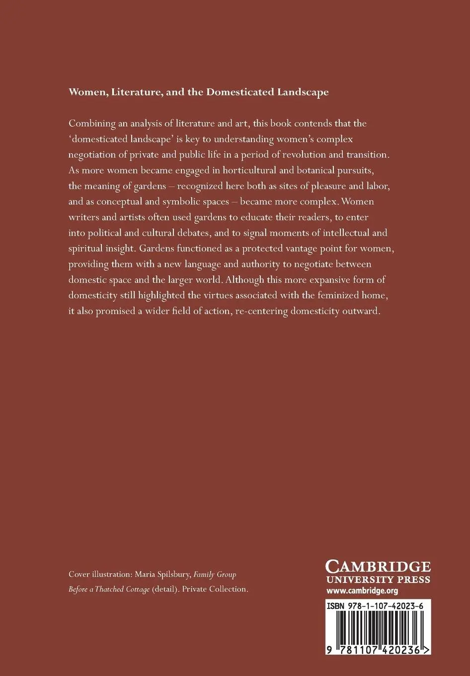Rückseite: 9781107420236 | Women, Literature, and the Domesticated Landscape | Page (u. a.)