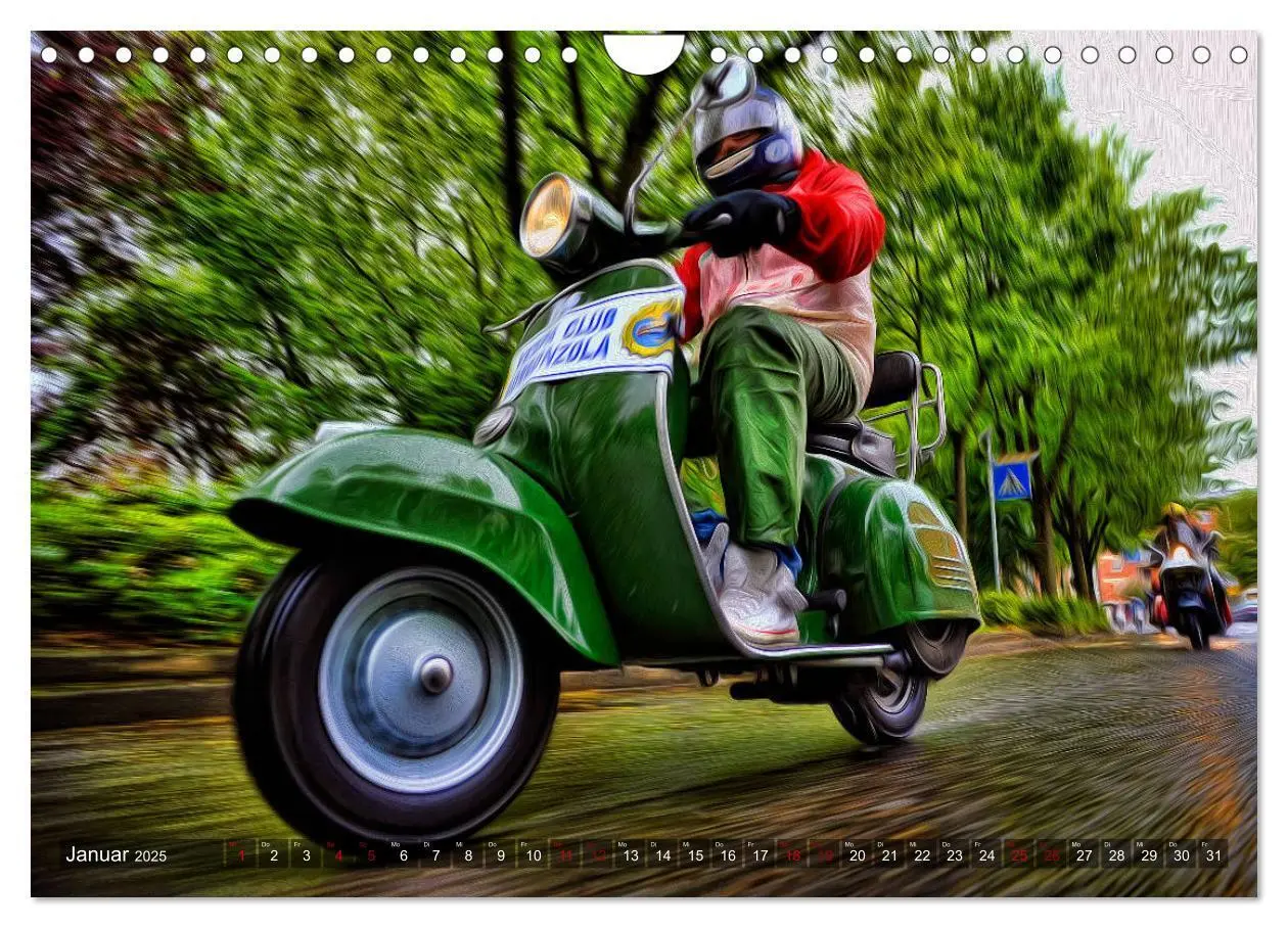 Bild: 9783435390236 | Vespazieren (Wandkalender 2025 DIN A4 quer), CALVENDO Monatskalender