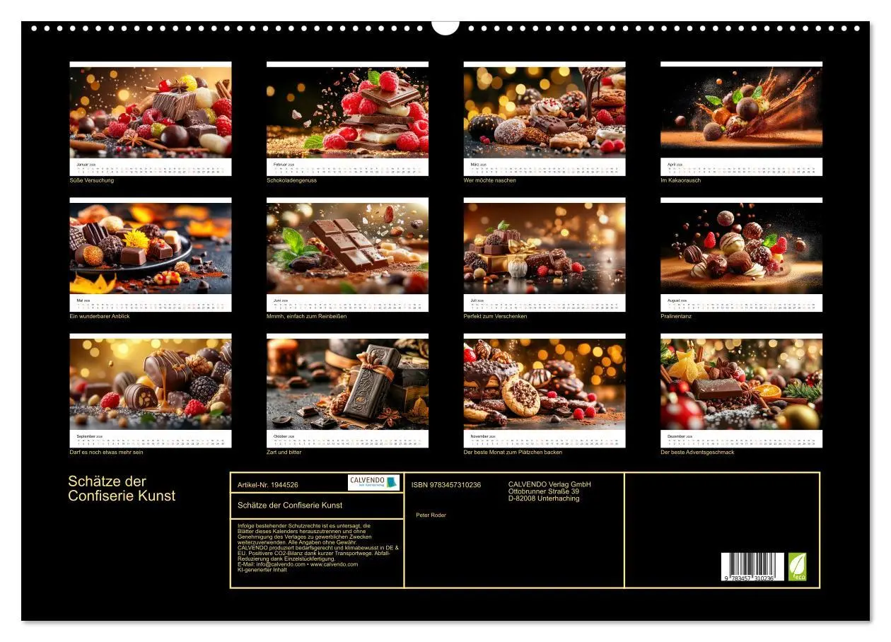 Bild: 9783457310236 | Schätze der Confiserie Kunst (Wandkalender 2026 DIN A2 quer),...