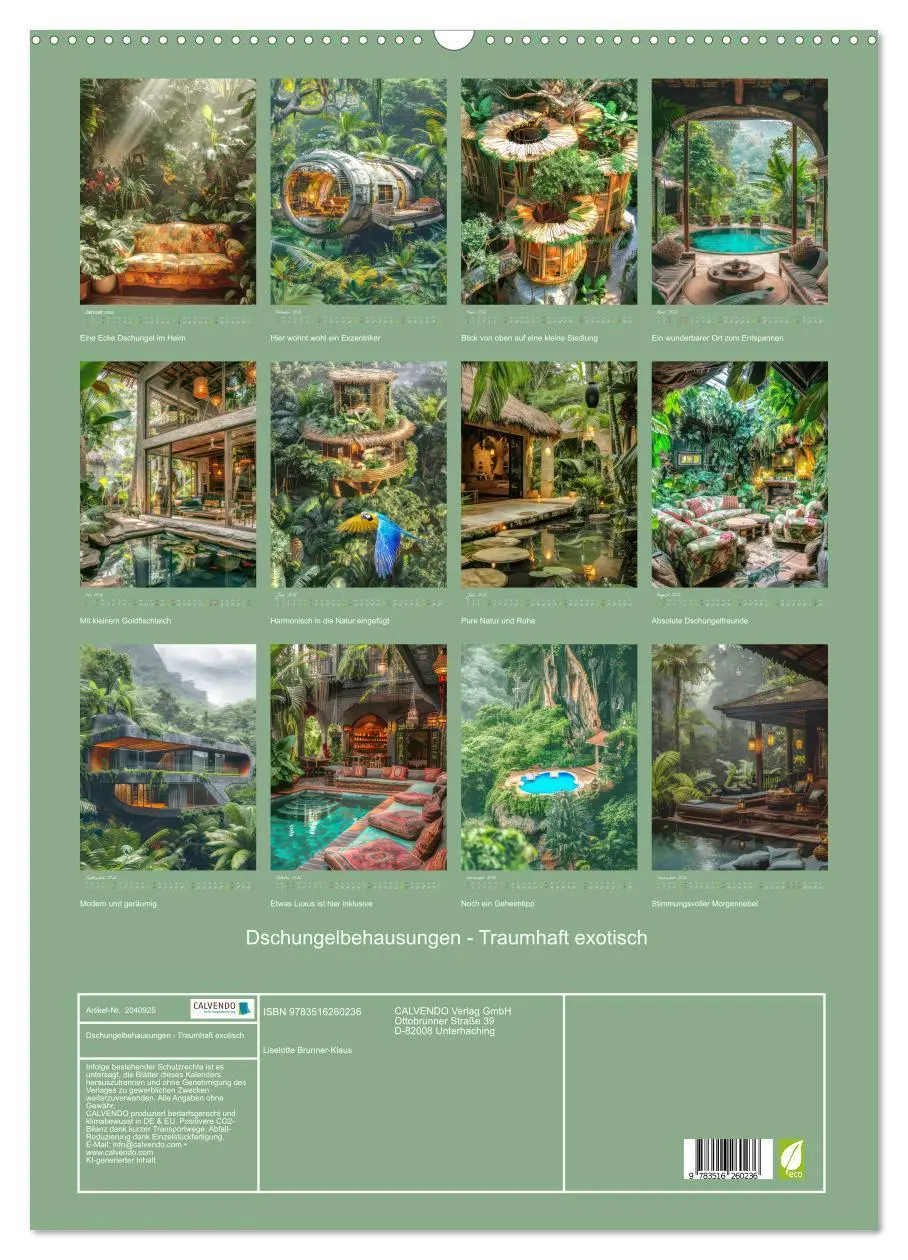 Bild: 9783516260236 | Dschungelbehausungen - Traumhaft exotisch (Wandkalender 2026 DIN A2...