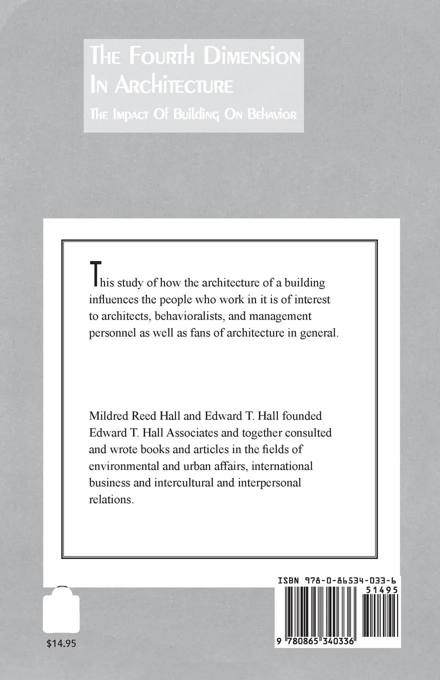 Rückseite: 9780865340336 | The Fourth Dimension in Architecture | Edward T. Hall (u. a.) | Buch