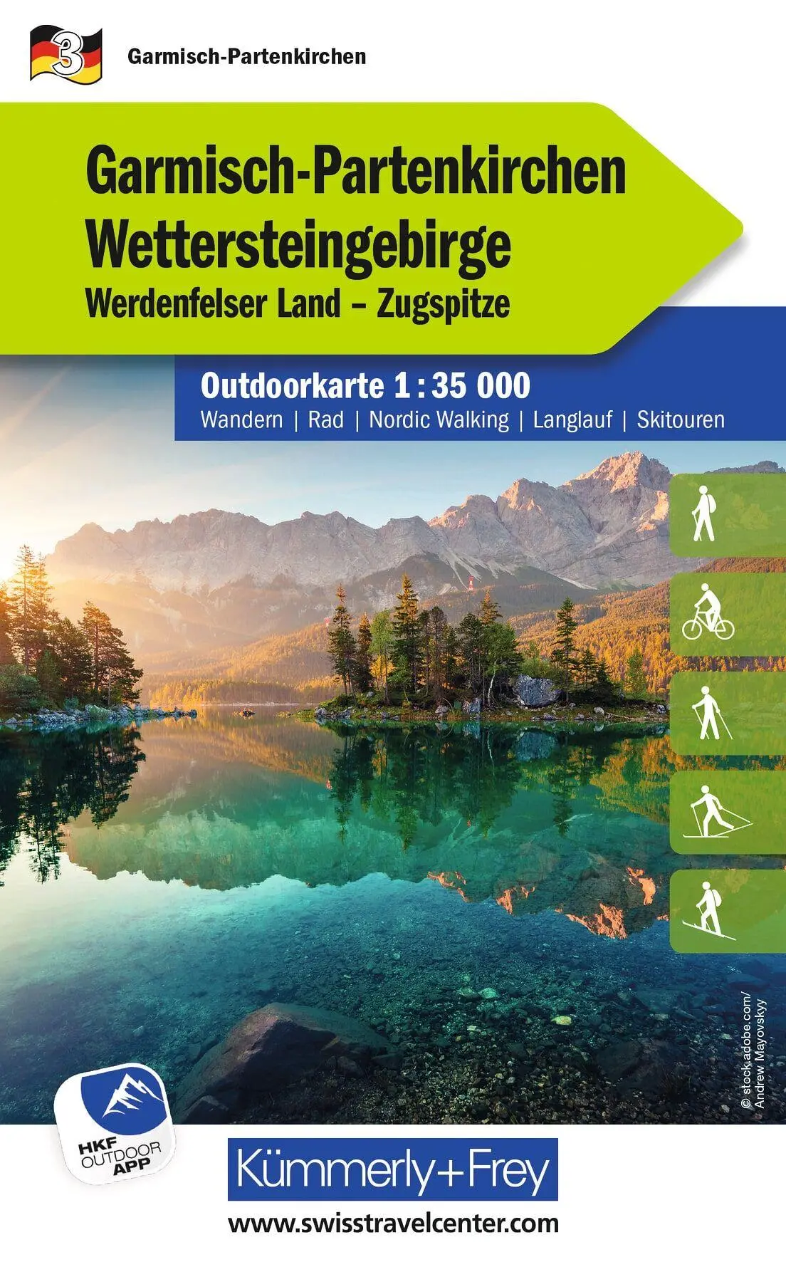 Cover: 9783259300336 | Kümmerly+Frey Outdoorkarte Deutschland 3 Garmisch-Partenkirchen,...