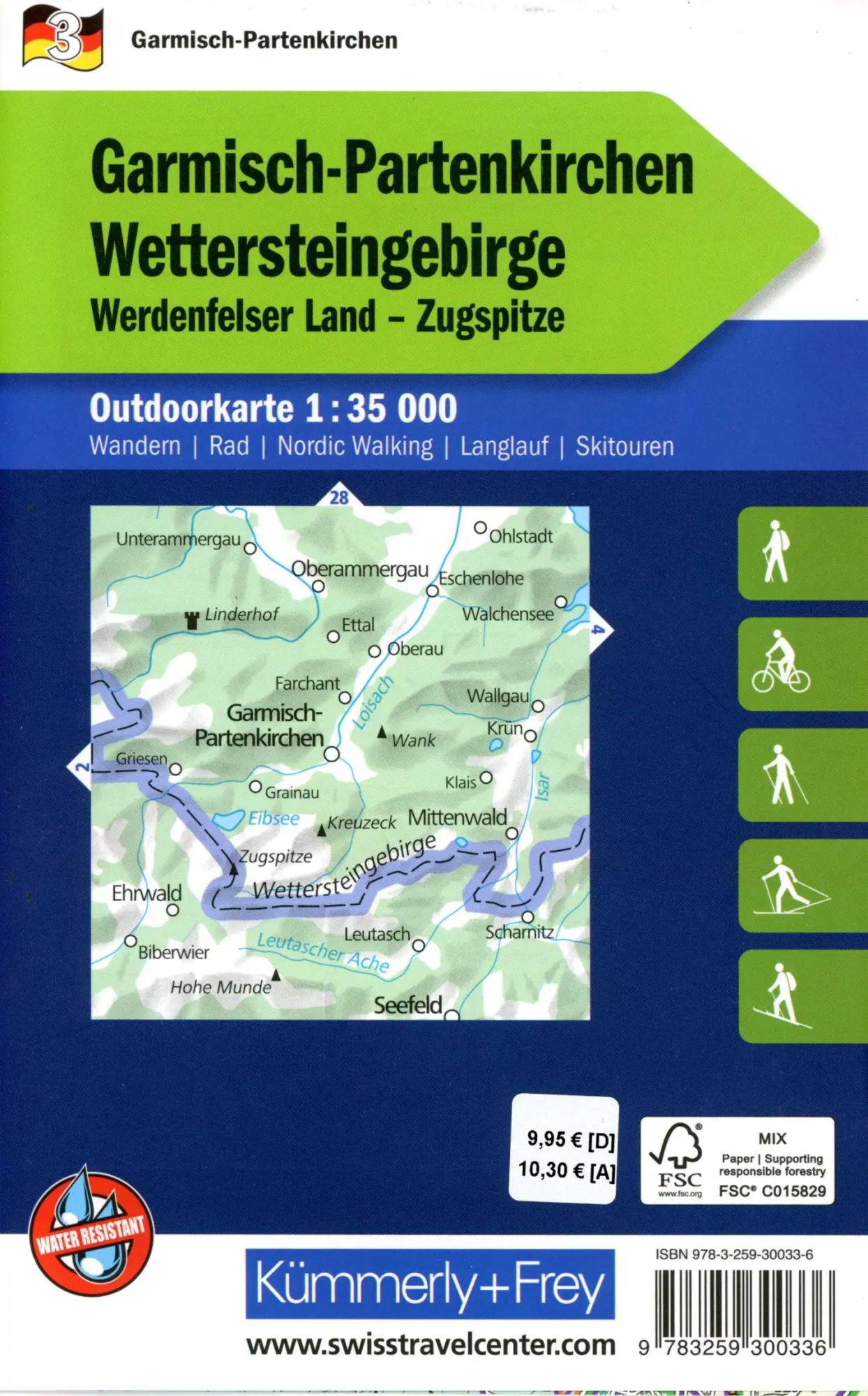 Bild: 9783259300336 | Kümmerly+Frey Outdoorkarte Deutschland 3 Garmisch-Partenkirchen,...