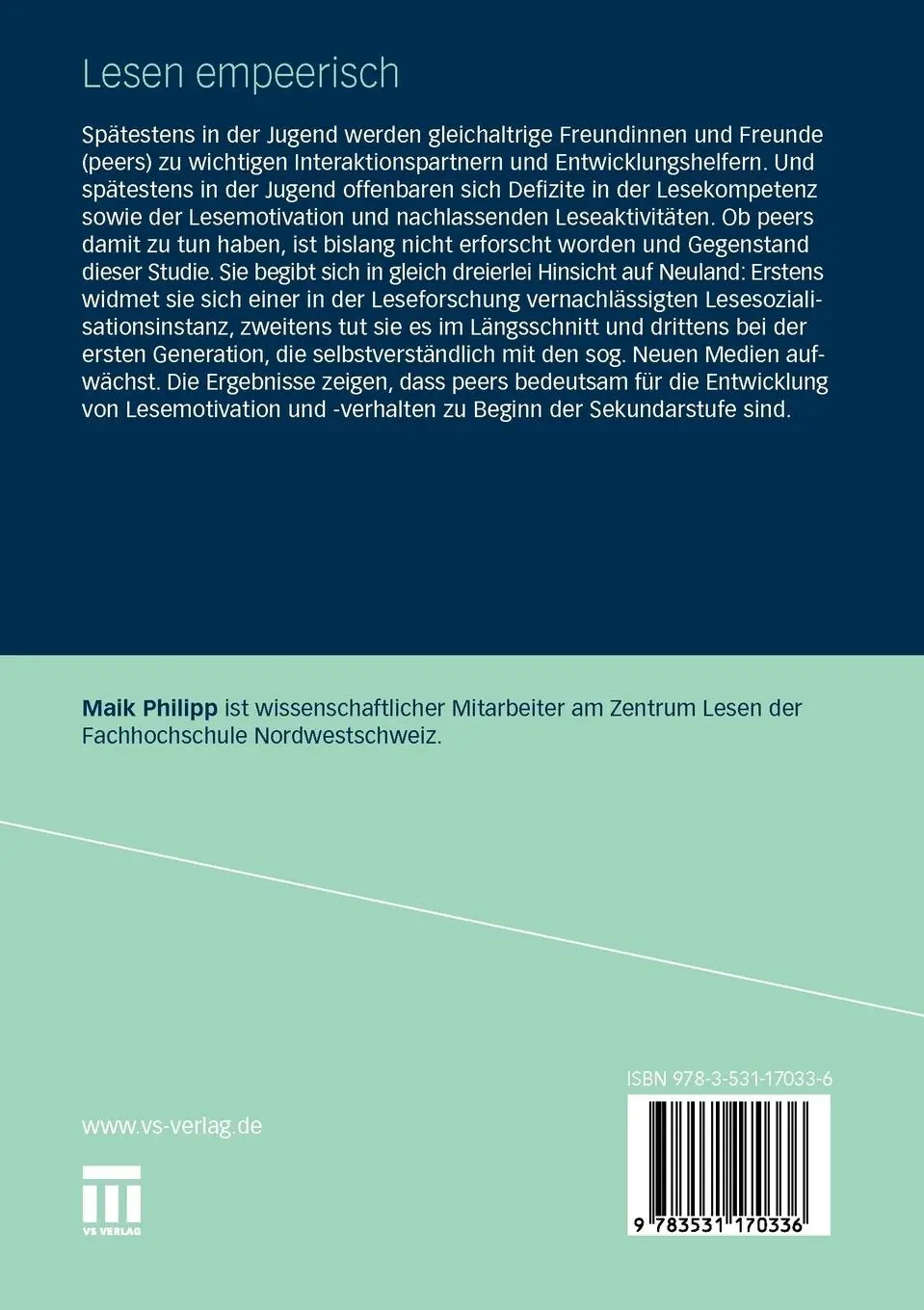 Rückseite: 9783531170336 | Lesen empeerisch | Maik Philipp | Taschenbuch | 249 S. | Deutsch