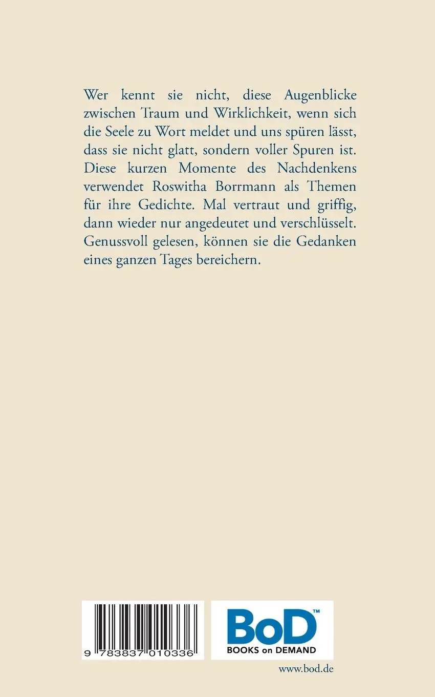 Rückseite: 9783837010336 | Traumsekunden | Lyrische Gedanken zu Träumen und Alpträumen | Borrmann