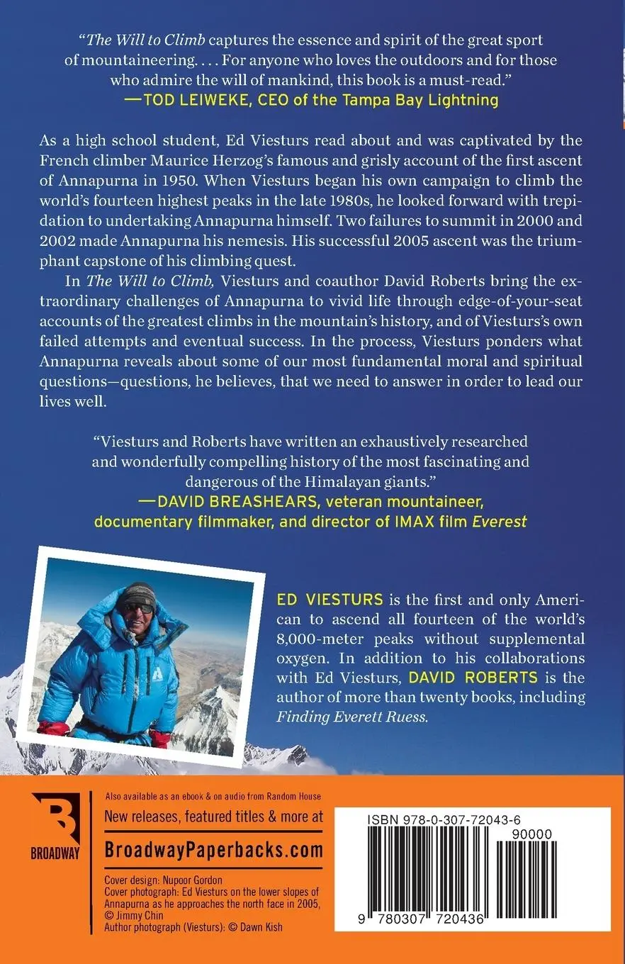 Rückseite: 9780307720436 | The Will to Climb | Ed Viesturs (u. a.) | Taschenbuch | Englisch
