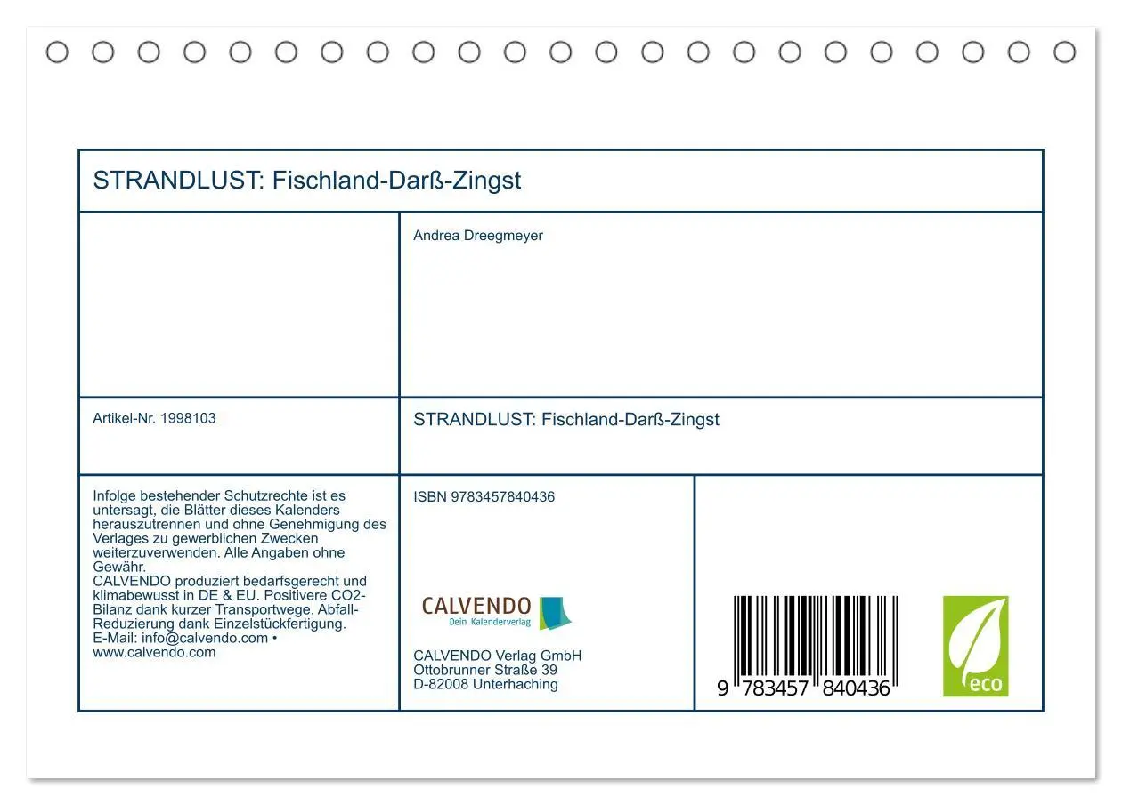 Bild: 9783457840436 | STRANDLUST: Fischland-Darß-Zingst (Tischkalender 2026 DIN A5 quer),...