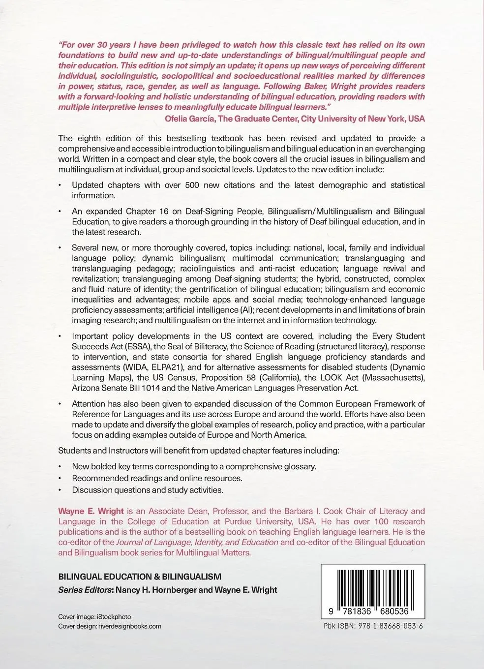 Rückseite: 9781836680536 | Foundations of Bilingual Education and Bilingualism | Wright (u. a.)