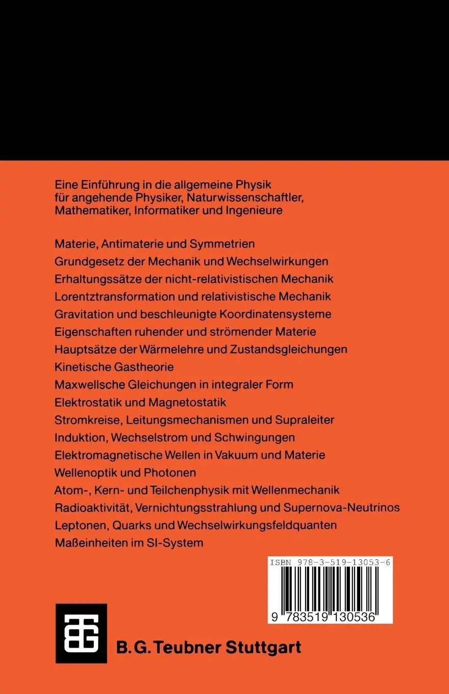 Rückseite: 9783519130536 | Physik für Hochschulanfänger | Horst Wegener | Taschenbuch | xii