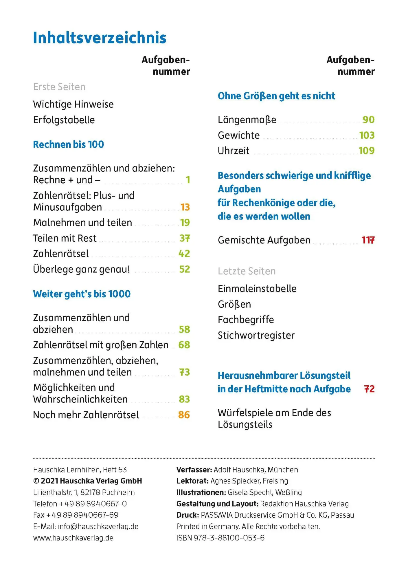 Bild: 9783881000536 | Textaufgaben 3. Klasse | Adolf Hauschka | Taschenbuch | 84 S. | 2015
