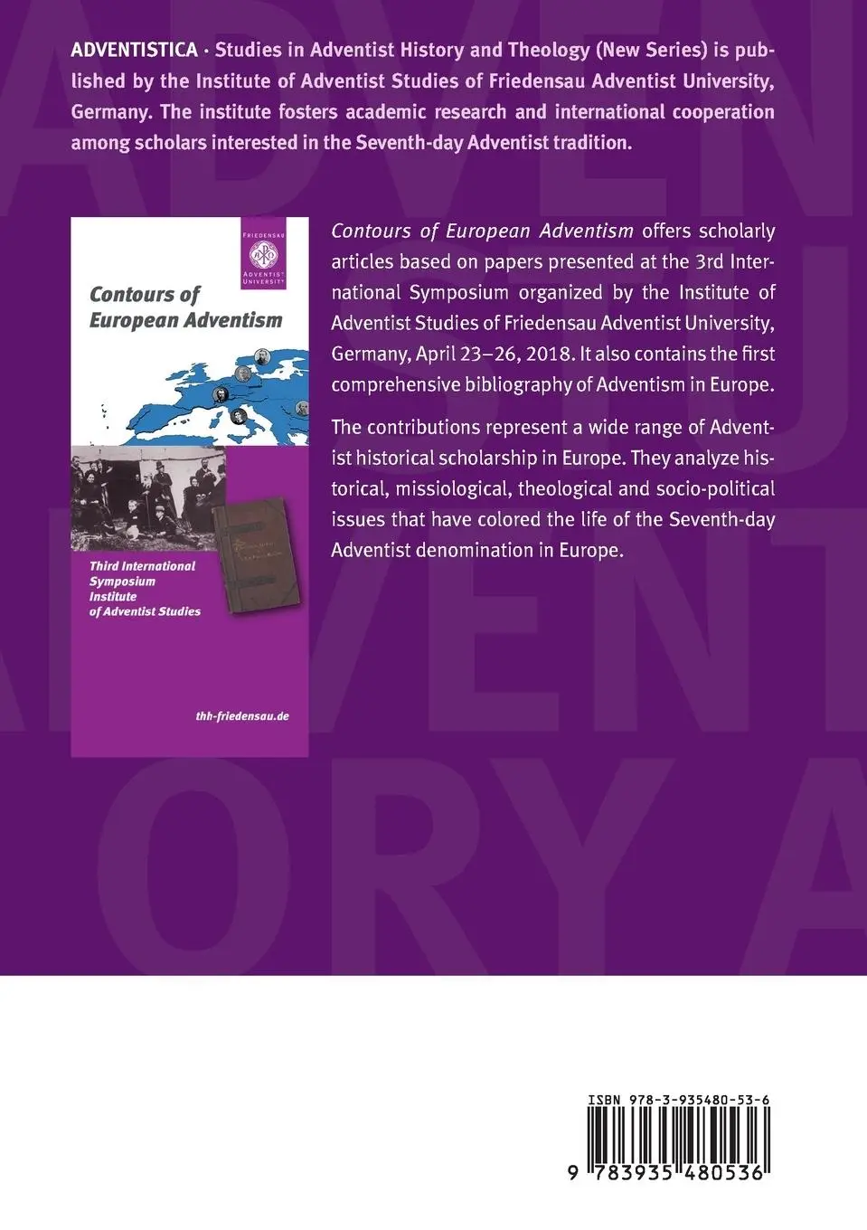 Rückseite: 9783935480536 | Contours of European Adventism | Stefan Höschele (u. a.) | Taschenbuch