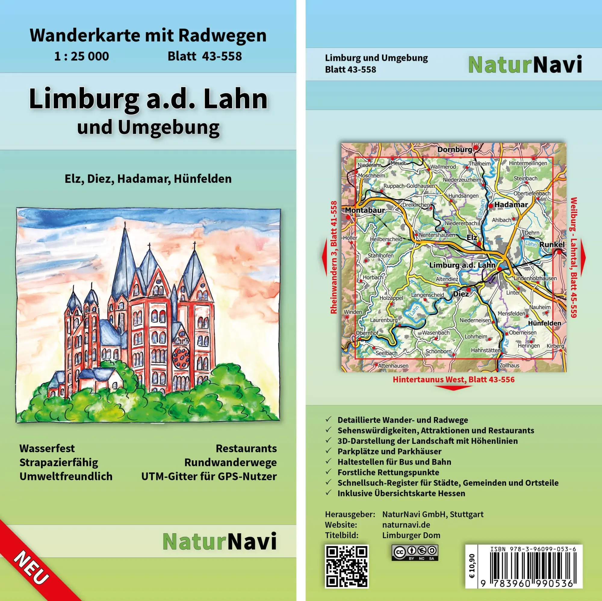 Cover: 9783960990536 | Limburg a.d. Lahn und Umgebung 1 : 25 000, Blatt 43-558 | (Land-)Karte