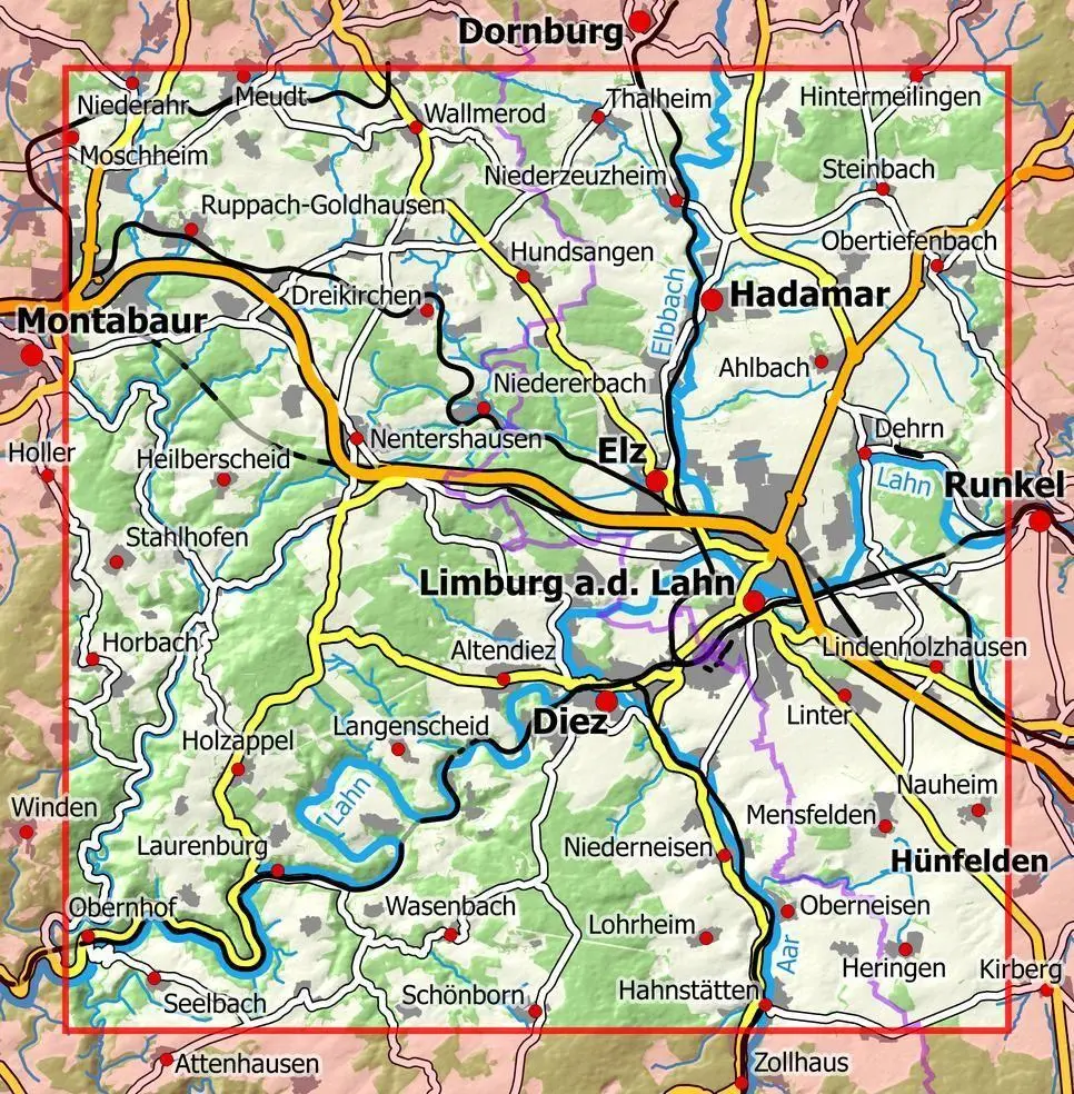 Bild: 9783960990536 | Limburg a.d. Lahn und Umgebung 1 : 25 000, Blatt 43-558 | (Land-)Karte