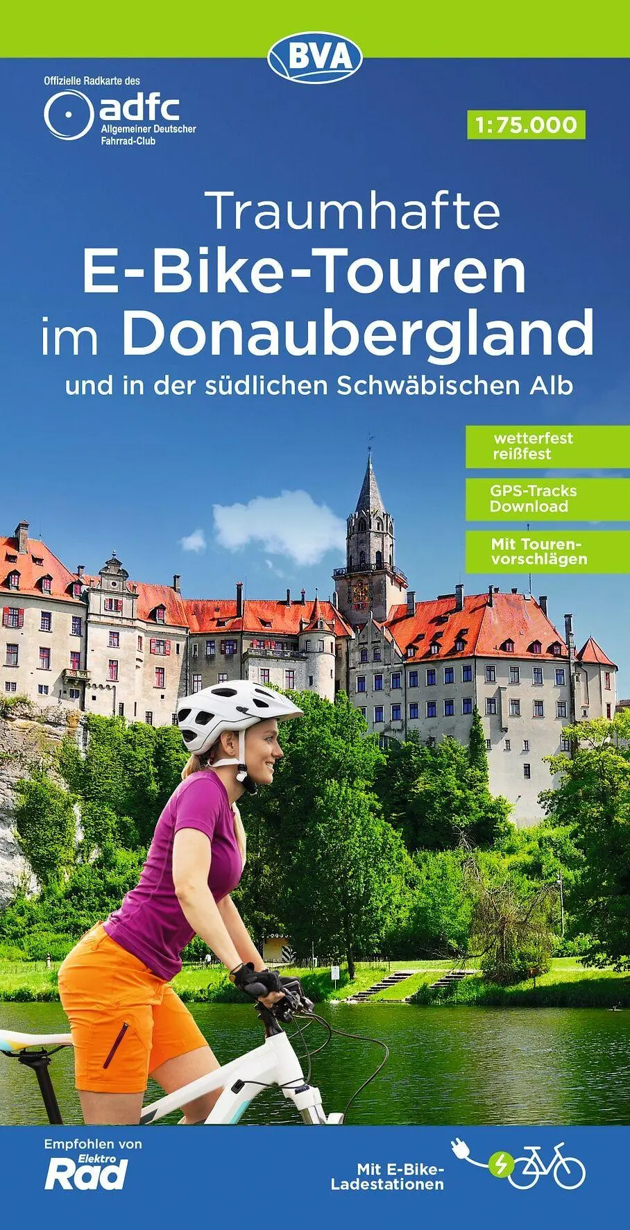 Cover: 9783969900536 | ADFC-Regionalkarte Traumhafte E-Bike-Touren im Donaubergland,...