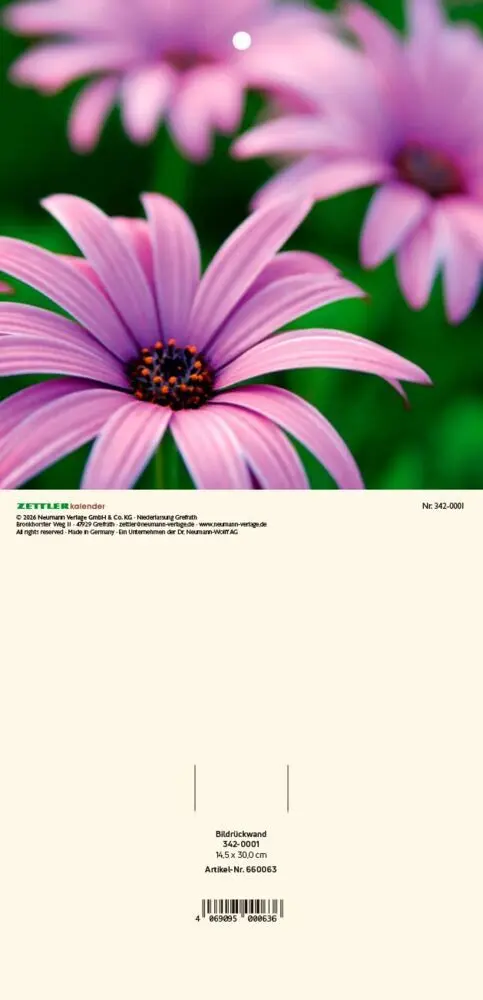 Cover: 4069095000636 | Bildrückwände für Typ 301 und 302 Blumen soriert 2027 | Kalender