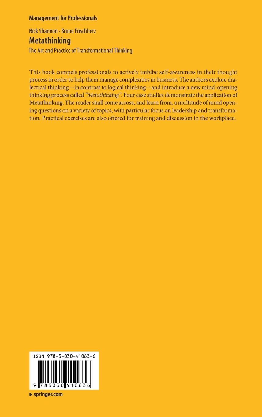 Rückseite: 9783030410636 | Metathinking | The Art and Practice of Transformational Thinking