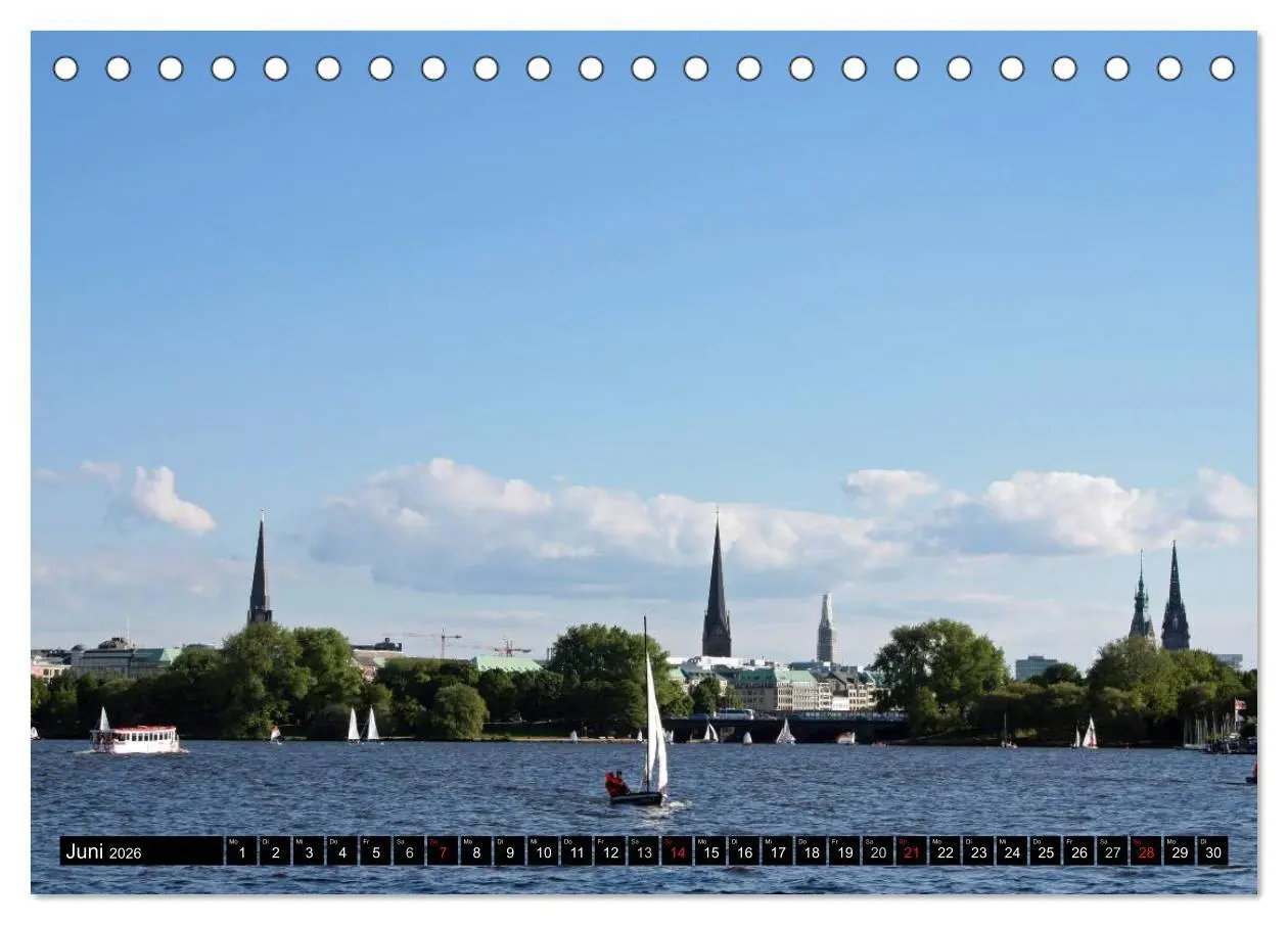 Bild: 9783516220636 | Hamburg - Alster (Tischkalender 2026 DIN A5 quer), CALVENDO...