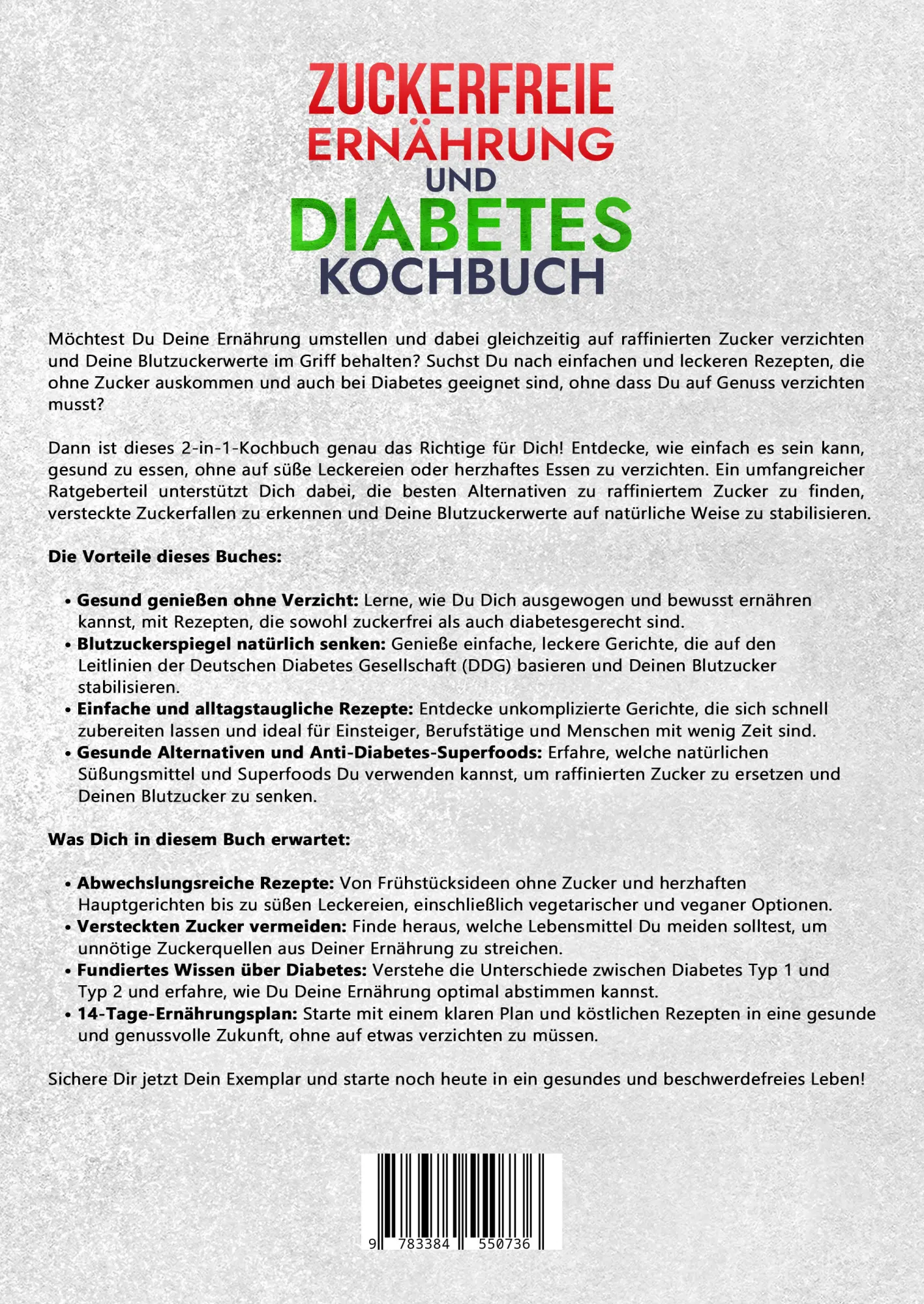 Rückseite: 9783384550736 | Zuckerfreie Ernährung und Diabetes Kochbuch | Lisa Ackermann | Buch