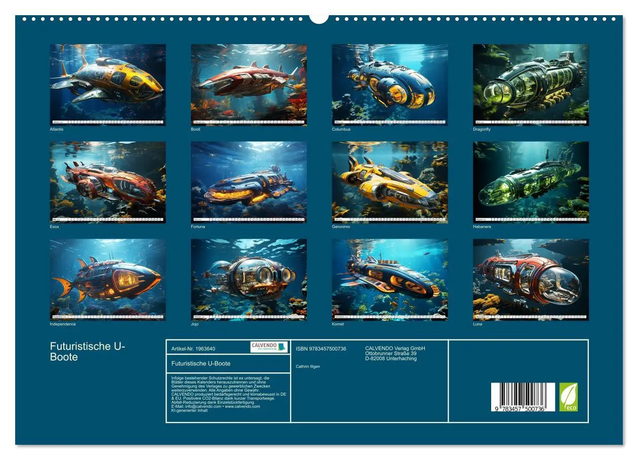 Bild: 9783457500736 | Futuristische U-Boote (hochwertiger Premium Wandkalender 2026 DIN...