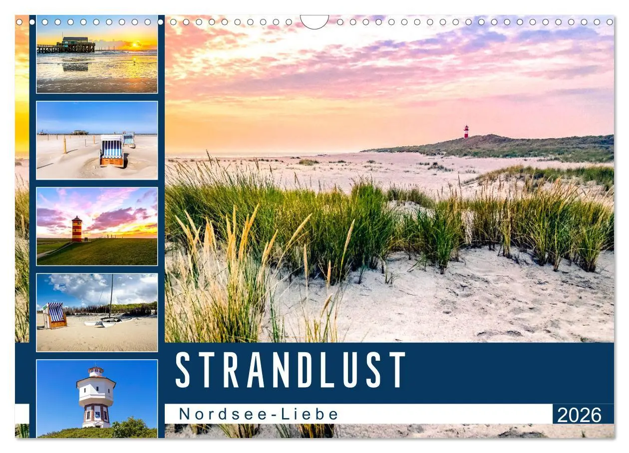 Cover: 9783457740736 | Strandlust Nordsee-Liebe (Wandkalender 2026 DIN A3 quer), CALVENDO...