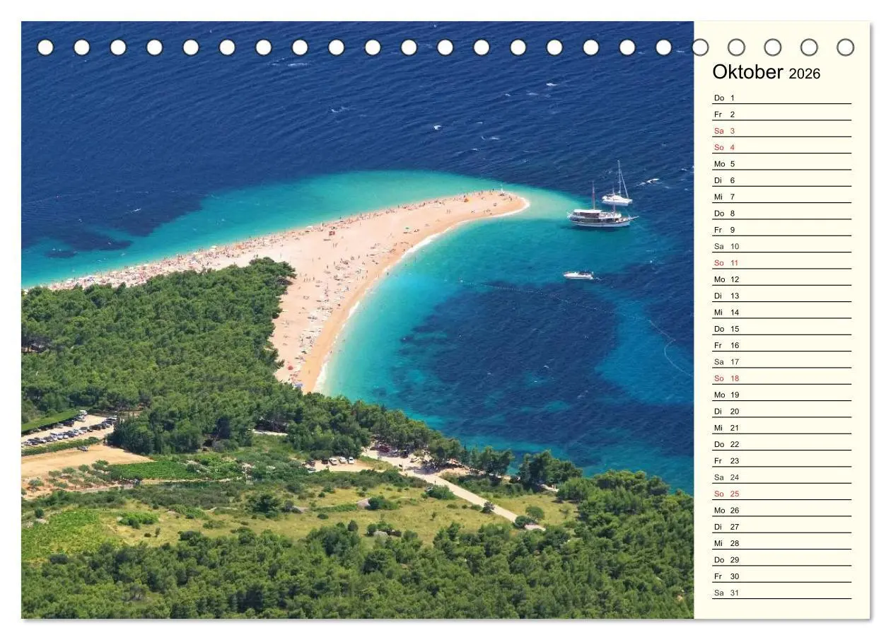 Bild: 9783457980736 | Kroatien (Tischkalender 2026 DIN A5 quer), CALVENDO Monatskalender