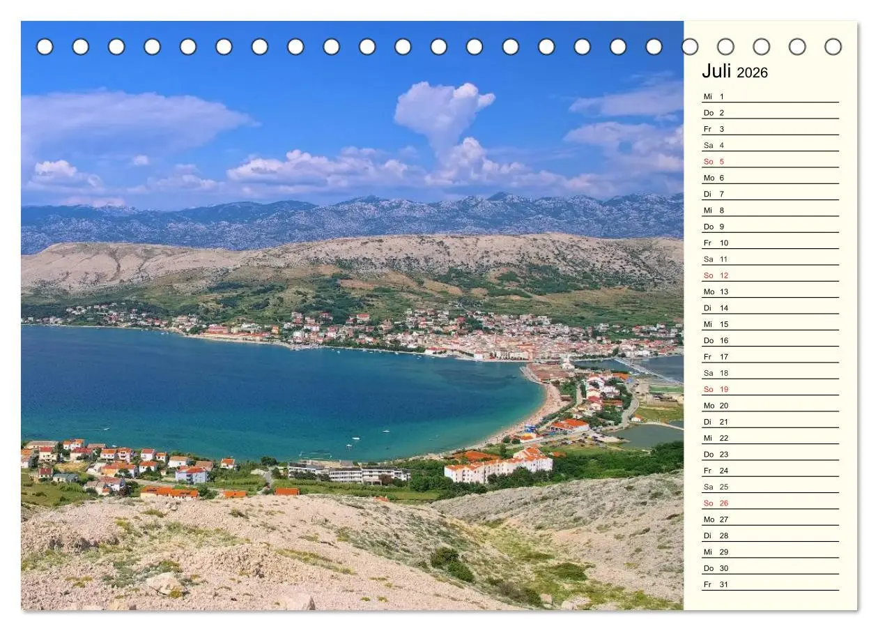Bild: 9783457980736 | Kroatien (Tischkalender 2026 DIN A5 quer), CALVENDO Monatskalender