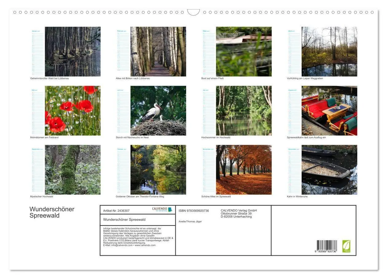 Bild: 9783569920736 | Wunderschöner Spreewald (Wandkalender 2027 DIN A2 quer), CALVENDO...