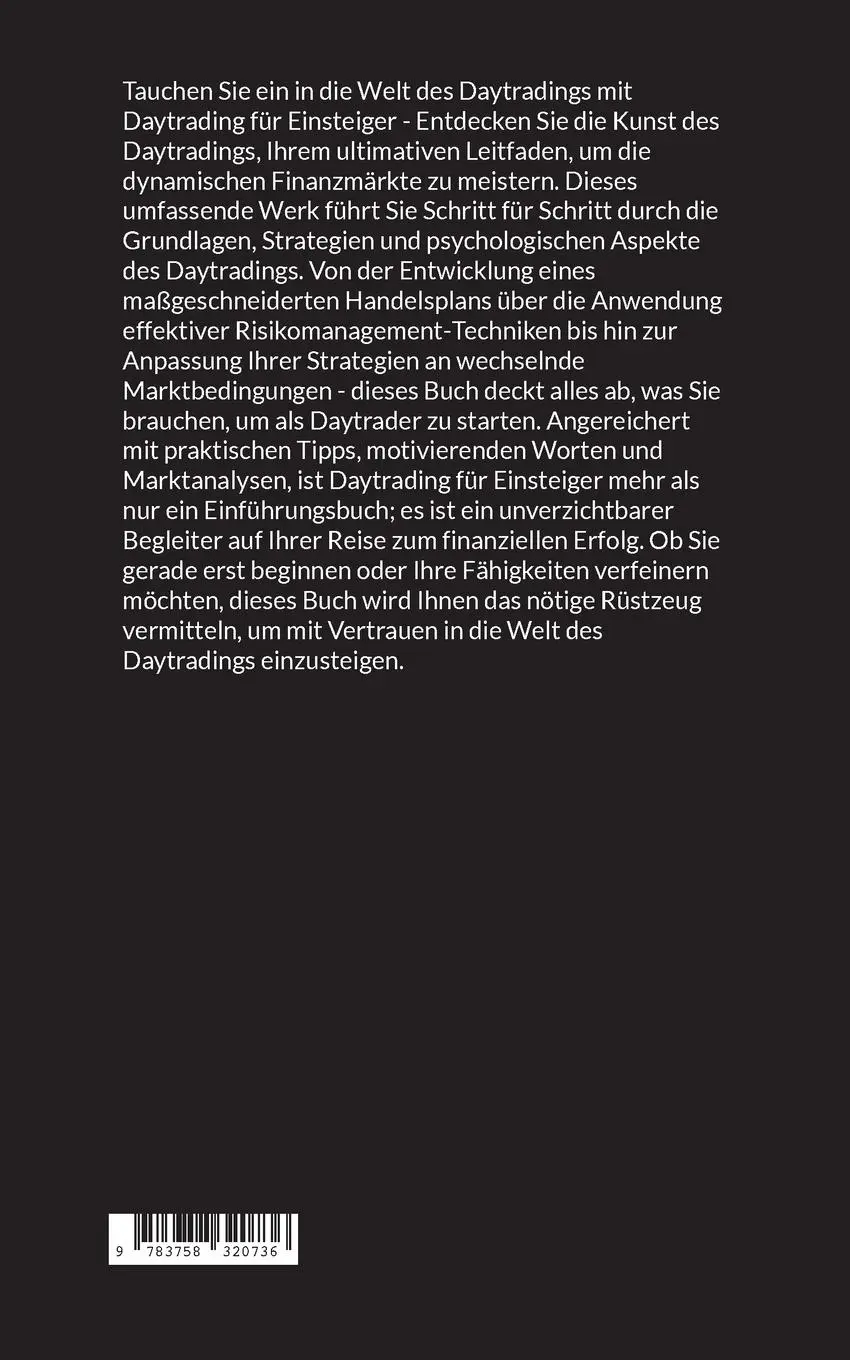 Rückseite: 9783758320736 | Daytrading für Einsteiger | Entdecken Sie die Kunst des Daytradings