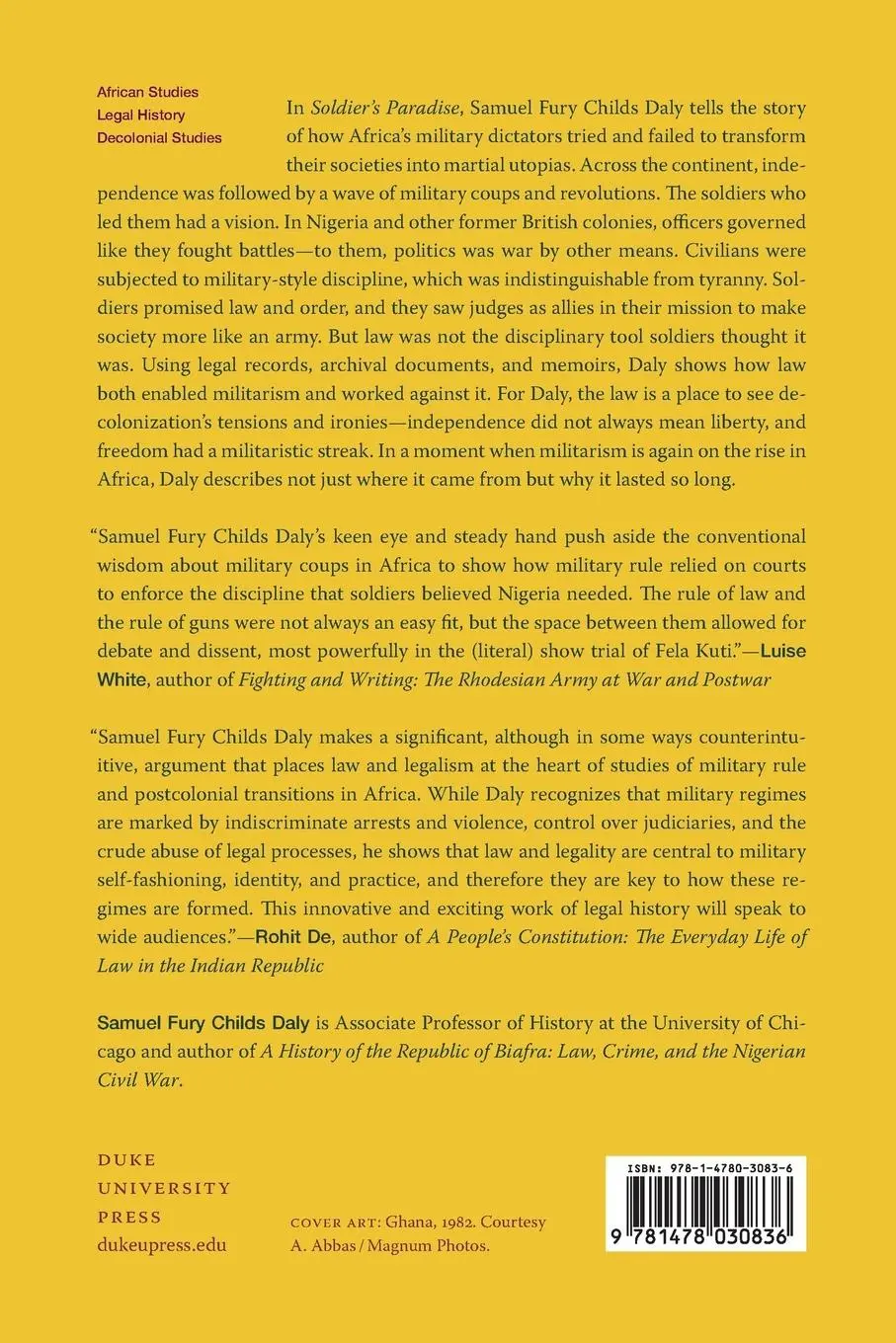 Rückseite: 9781478030836 | Soldier's Paradise | Militarism in Africa after Empire | Daly | Buch