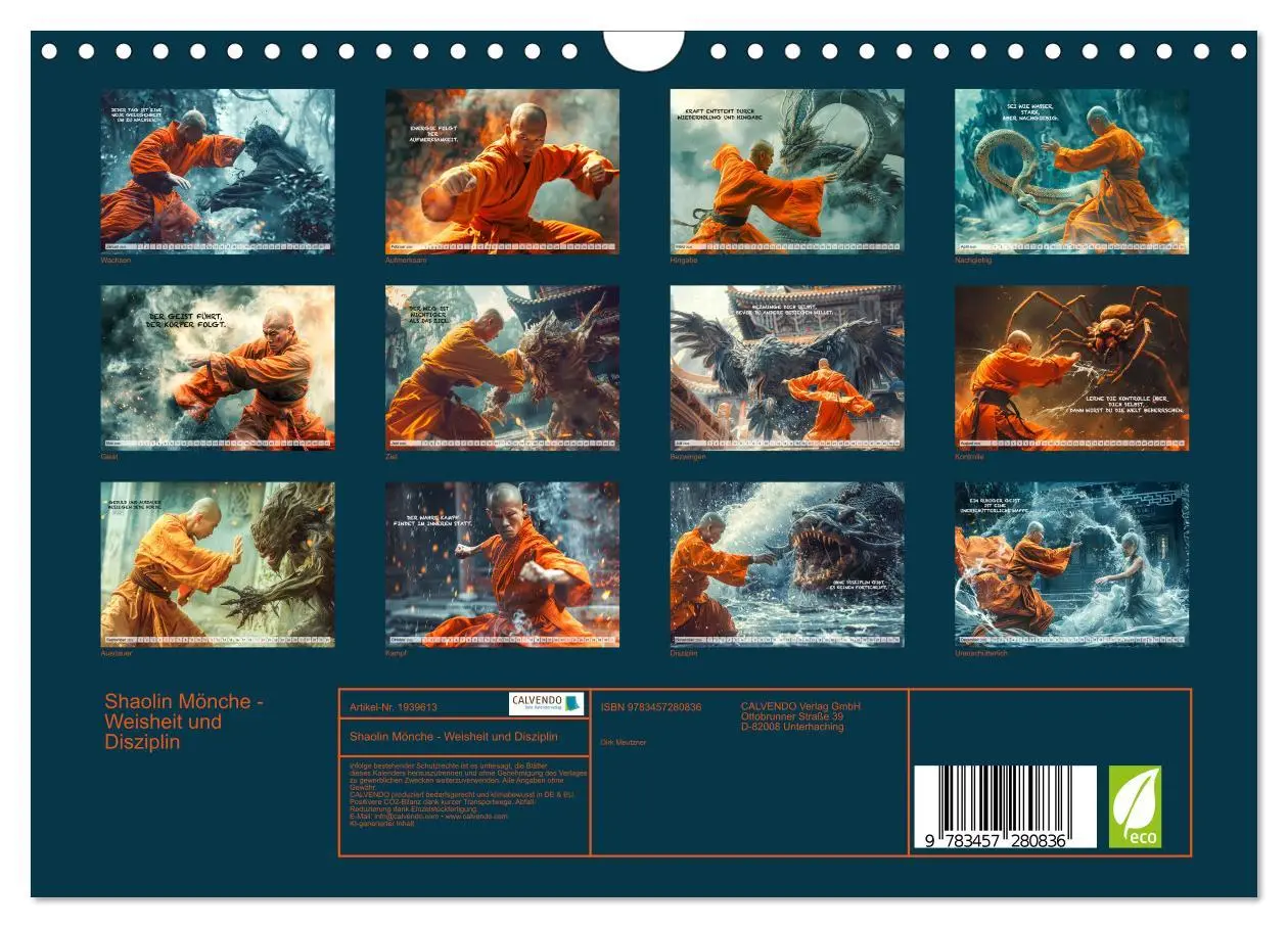 Bild: 9783457280836 | Shaolin Mönche - Weisheit und Disziplin (Wandkalender 2026 DIN A4...