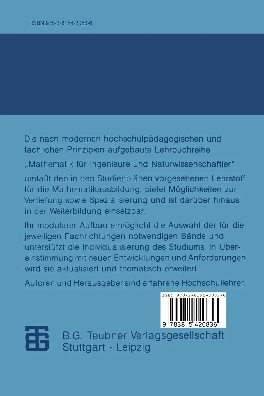 Rückseite: 9783815420836 | Tensorrechnung | Hans Karl Iben | Taschenbuch | Deutsch | 1995