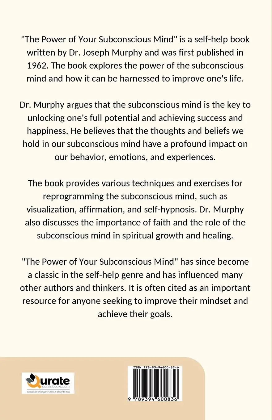 Rückseite: 9789394600836 | The Power of Your Subconscious Mind | Joseph Murphy | Taschenbuch