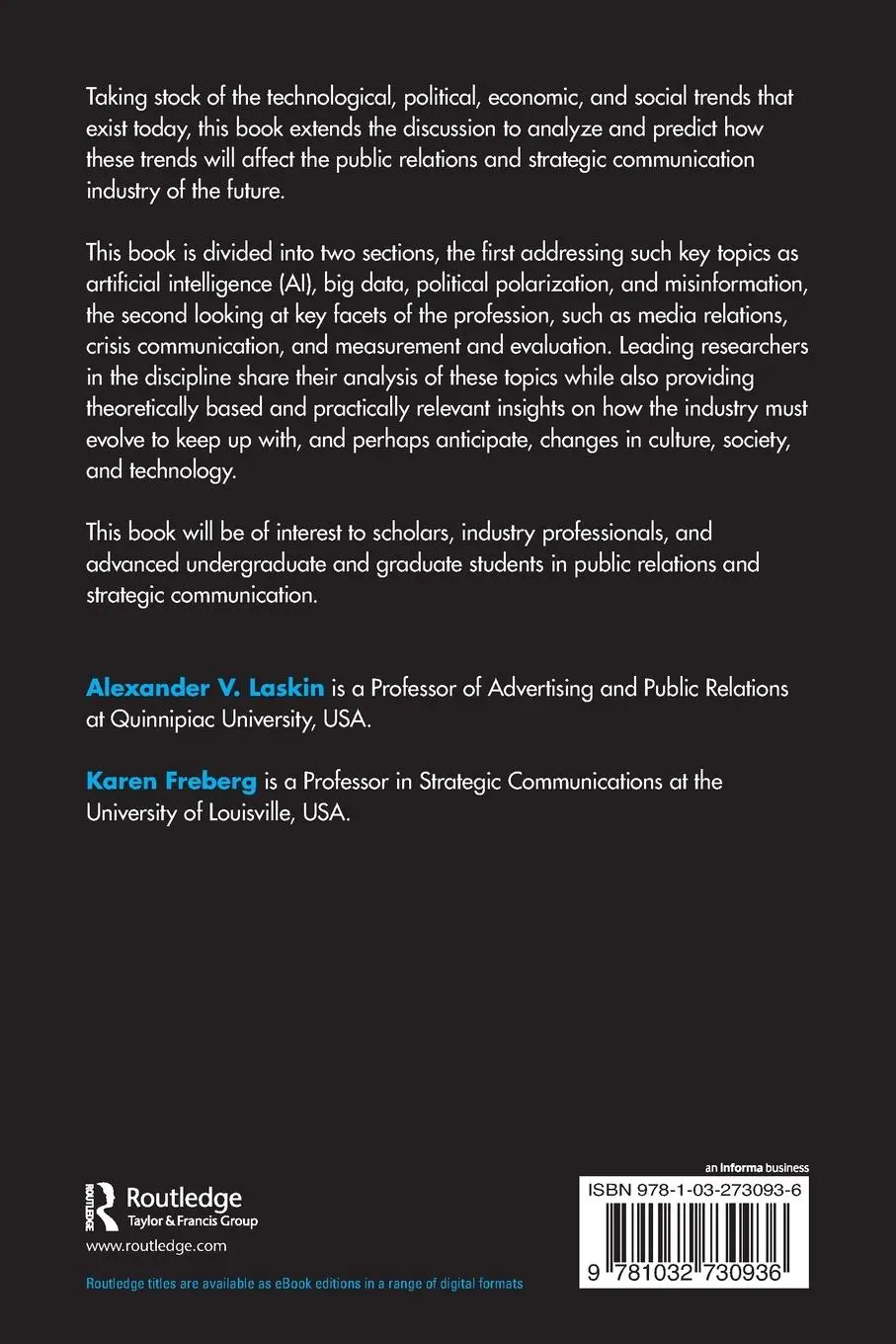 Rückseite: 9781032730936 | Public Relations and Strategic Communication in 2050 | Laskin (u. a.)