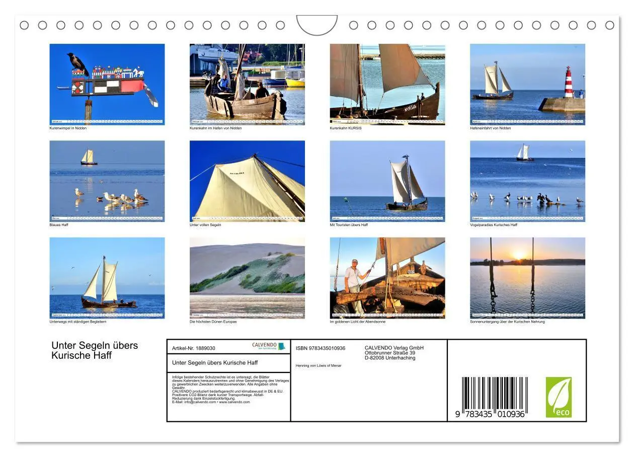 Bild: 9783435010936 | Unter Segeln übers Kurische Haff (Wandkalender 2025 DIN A4 quer),...