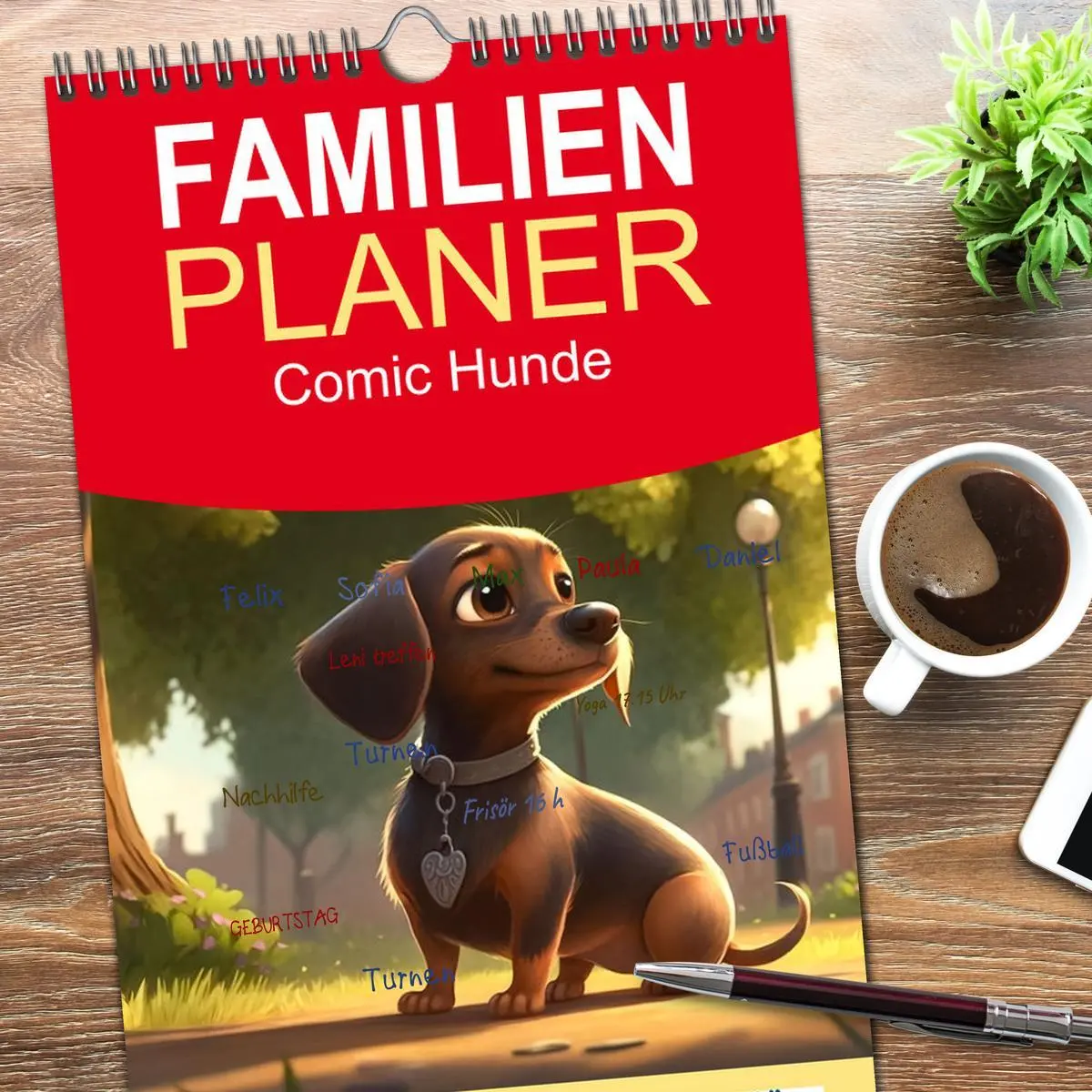 Bild: 9783516500936 | Familienplaner 2026 - Comic Hunde mit 5 Spalten (Wandkalender, 21 x...