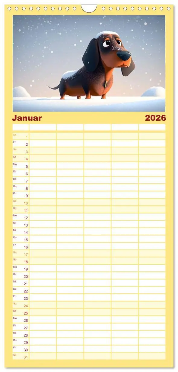Bild: 9783516500936 | Familienplaner 2026 - Comic Hunde mit 5 Spalten (Wandkalender, 21 x...