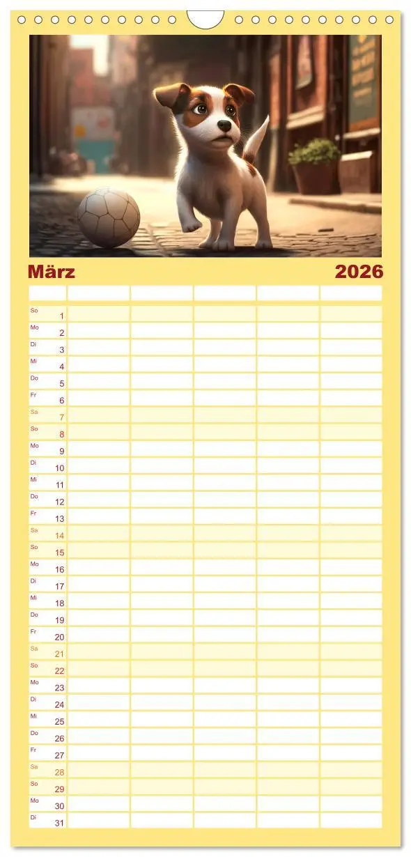 Bild: 9783516500936 | Familienplaner 2026 - Comic Hunde mit 5 Spalten (Wandkalender, 21 x...